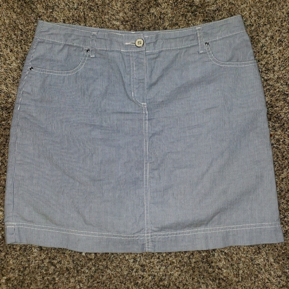 Karen Scott| Sripped Mini Pencil Skirt with Shorts Skort